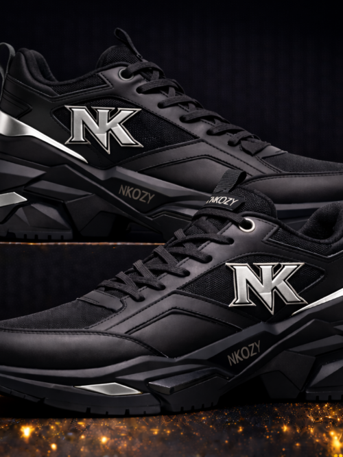 Sliders in white with iridescent strap and chunky sole